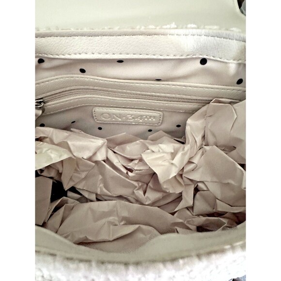 On 34th Women's Tandii Woven Crystal Small Satchel Crossbody Off White silver - Picture 7 of 7